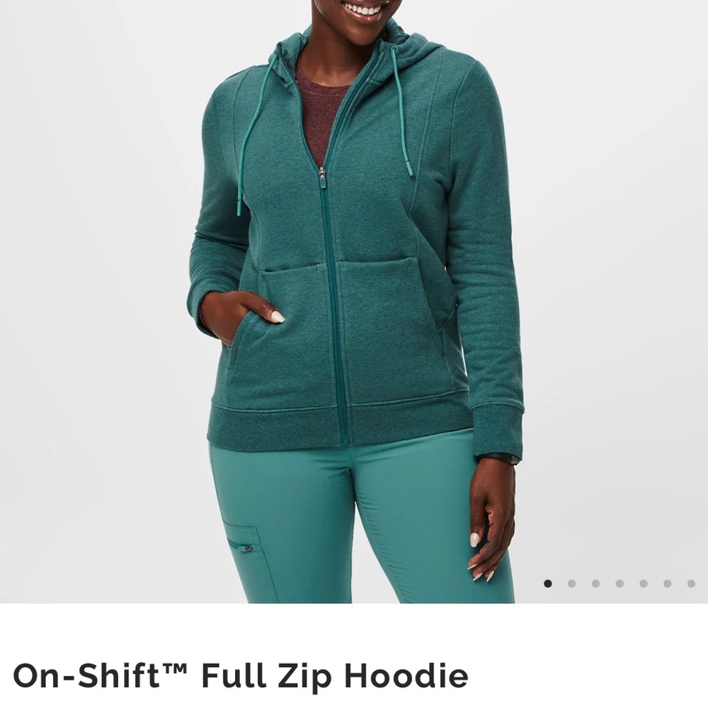 Figs On Shift Full Zip Hoodie size small Kelly green. Worn 1x